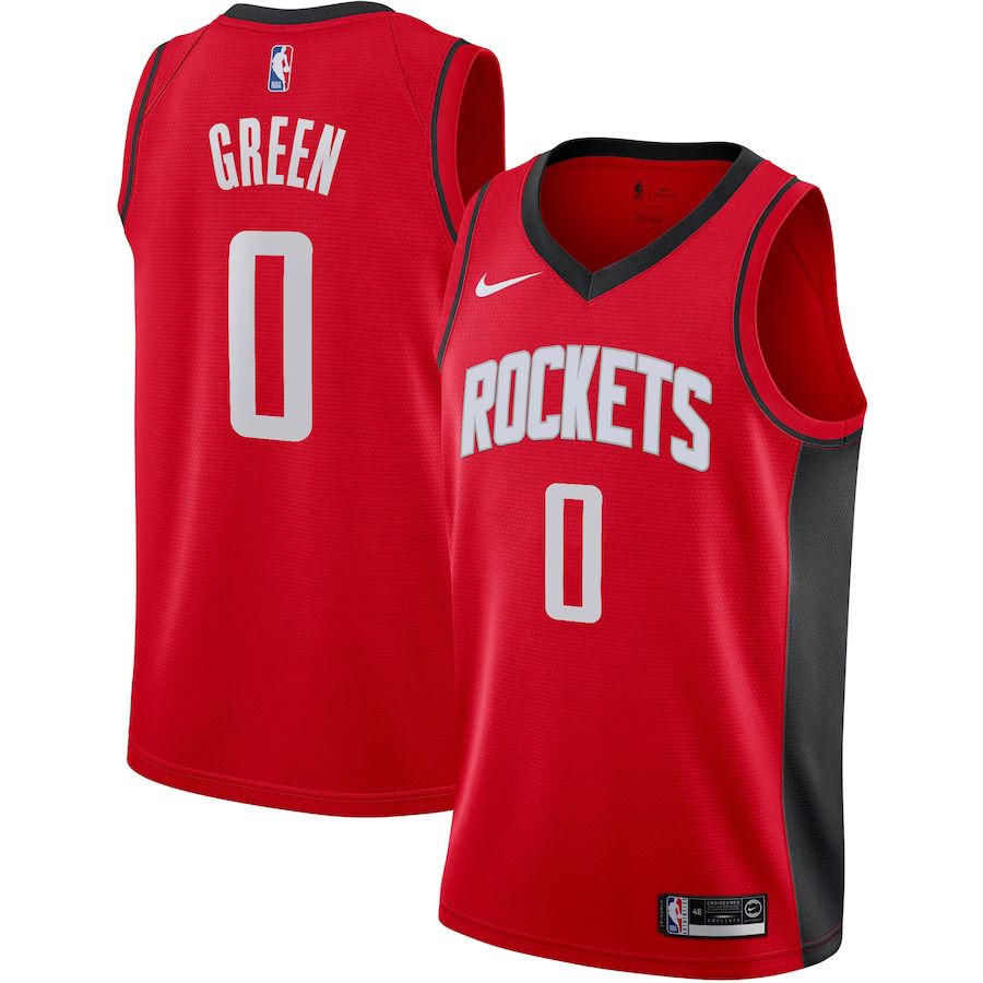 Men Houston Rockets #0 Jalen Green Nike Red Draft First Round Pick Swingman NBA Jersey